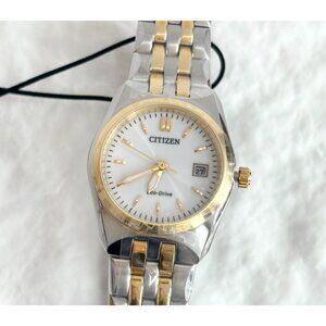 NEW Citizen Corso Eco-Drive Dual Silver & Gold Toned Watch 27mm EW2299-50A